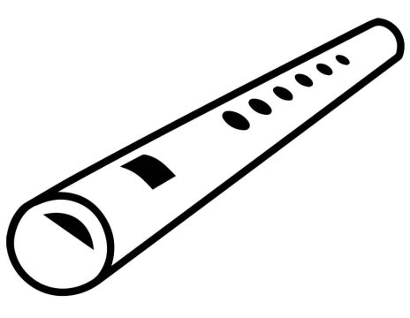 Desenho de Flauta Realista para Colorir