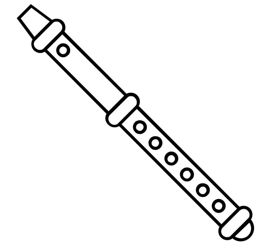 Desenho de Flauta Simples para Imprimir Lápis de Cor