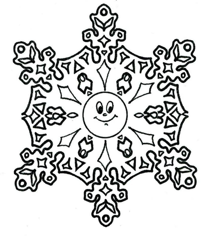 Desenho de Feliz Floco de Neve para Colorir