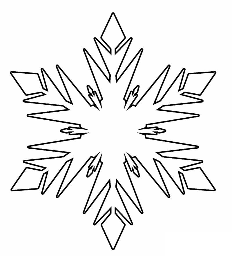 Desenho de Floco de Neve de Cristal para Colorir