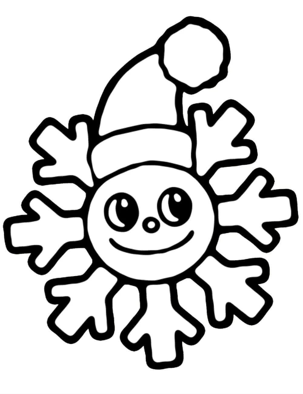 Desenho de Floco de Neve de Desenho Animado para Colorir
