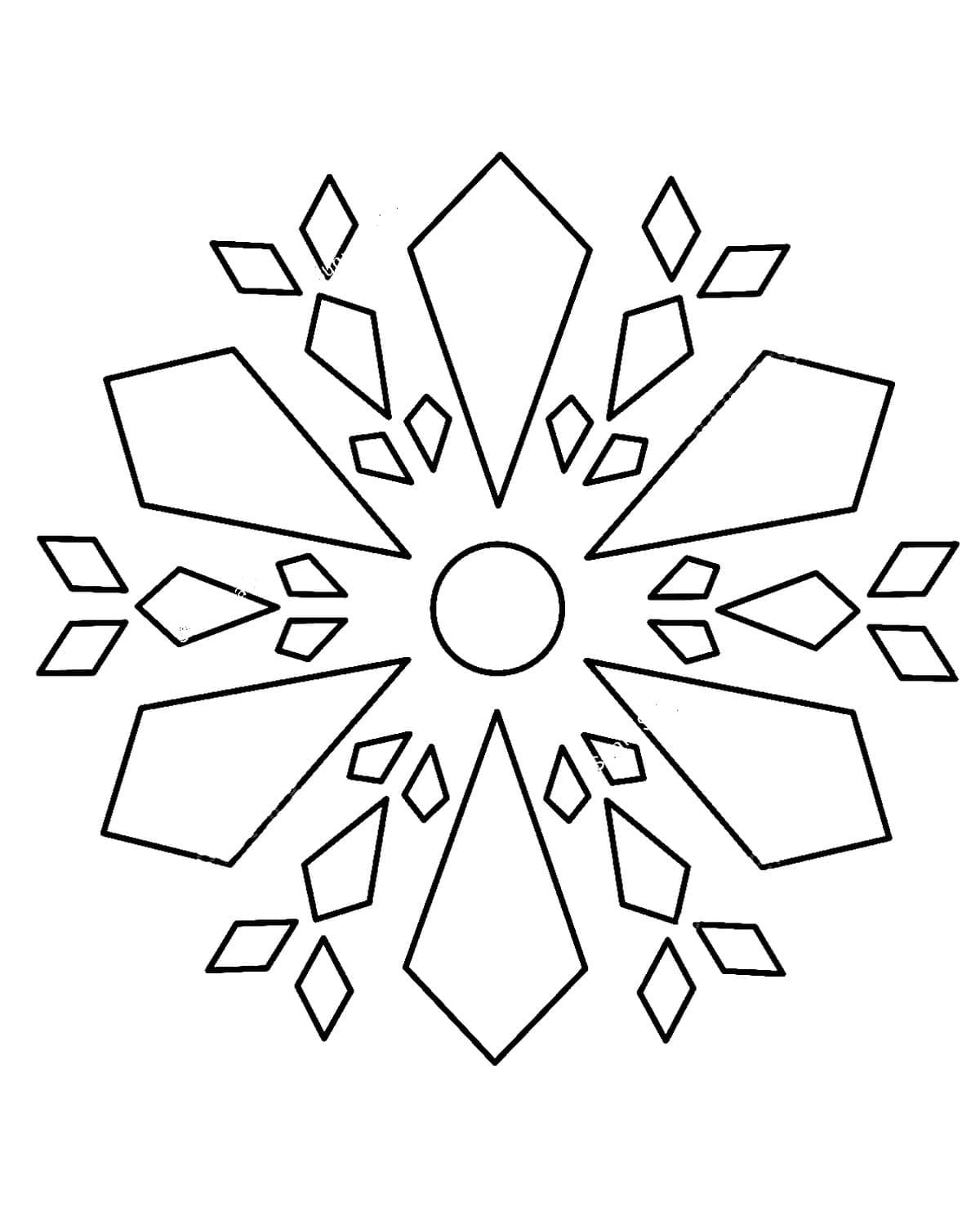 Desenho de Floco de Neve Detalhado para Imprimir