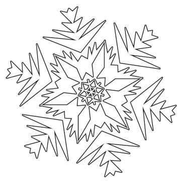 Desenho de Floco de Neve para Pintar Giz de Cera