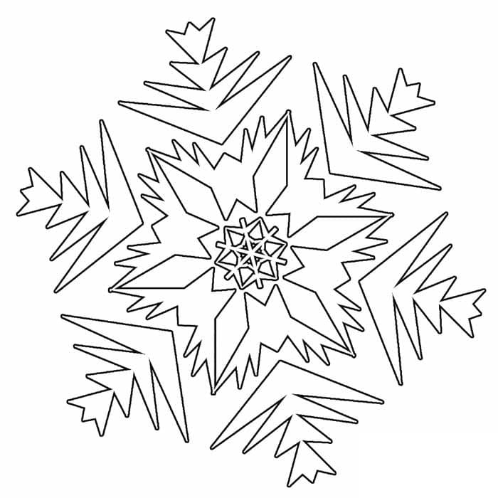 Desenho de Floco de Neve para Pintar Giz de Cera