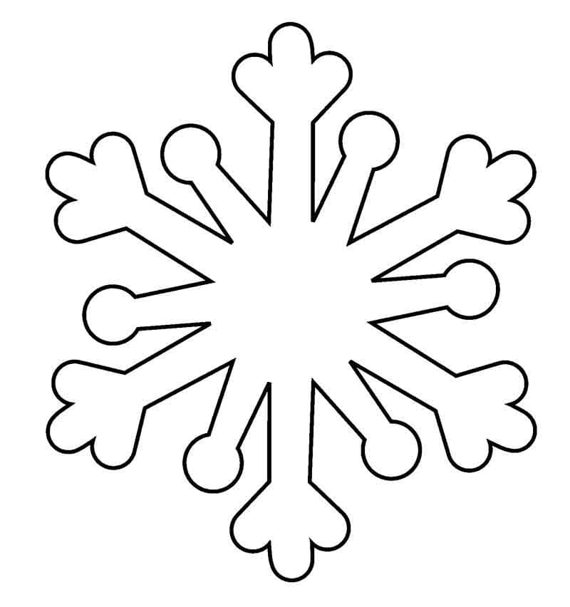 Desenho de Floco de Neve Simples para Colorir