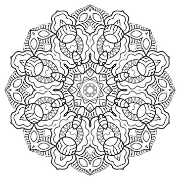 Desenho de Mandala de Floco de Neve para Colorir