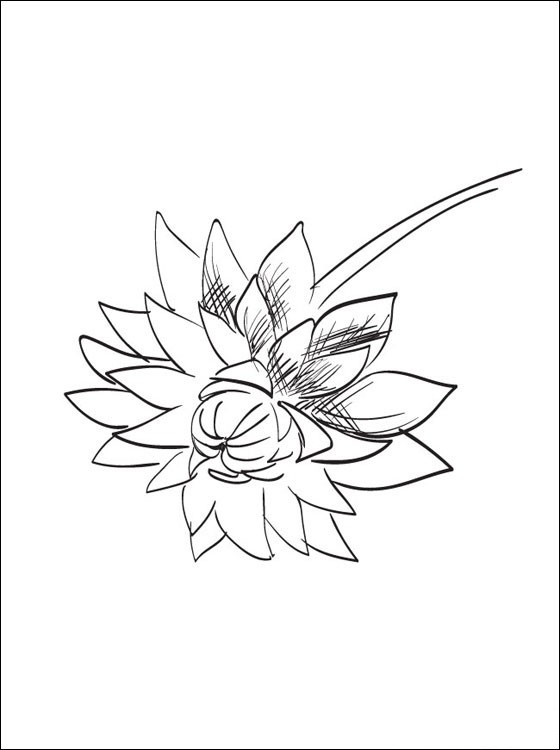 Desenho de Flor Dália Engracada para Pintar Giz de Cera