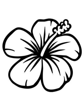 Desenho de Hibisco para Pintar Giz de Cera