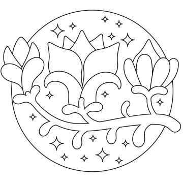 Desenho de Flor de magnólia para Imprimir Pdf