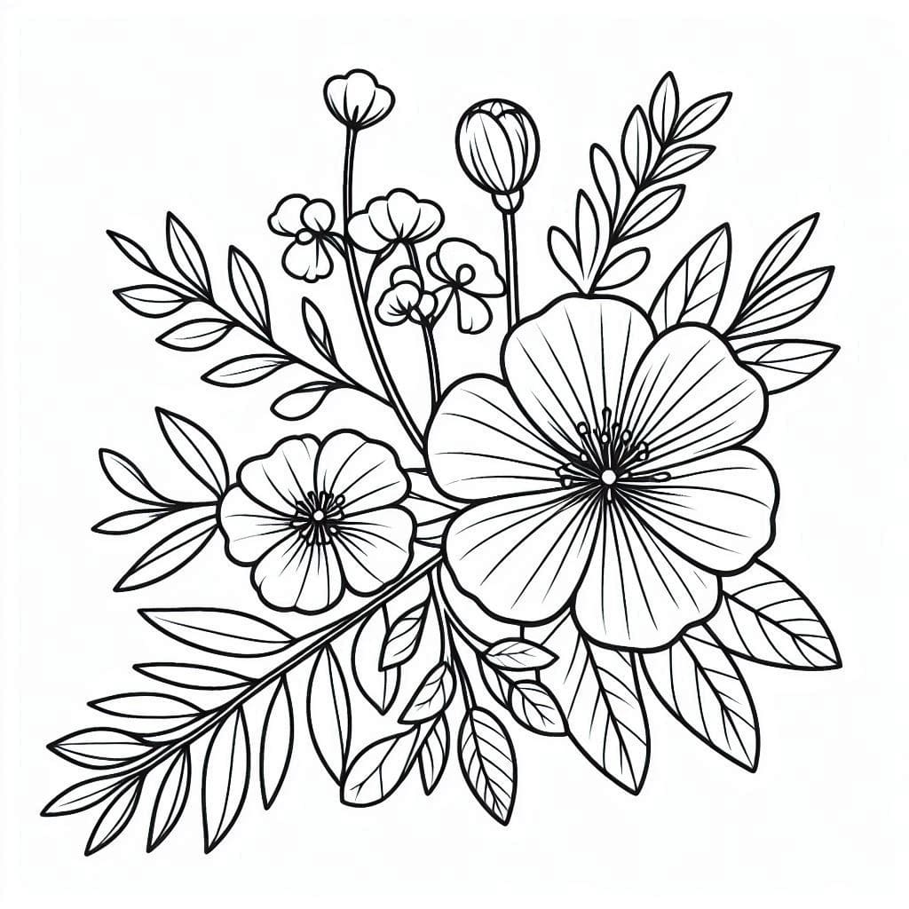 Desenho de Flores para Crianças para Colorir