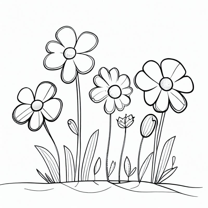 Desenho de Imprimivel Flores para Colorir