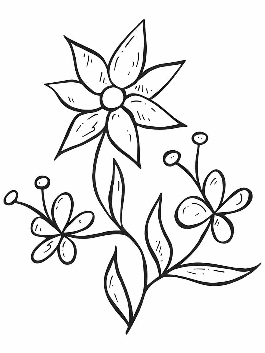 Desenho de uma Flor Normal para Colorir
