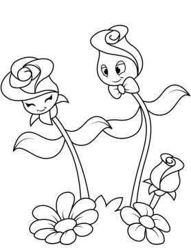 Desenho Personagens de Rosas Fofas para Colorir