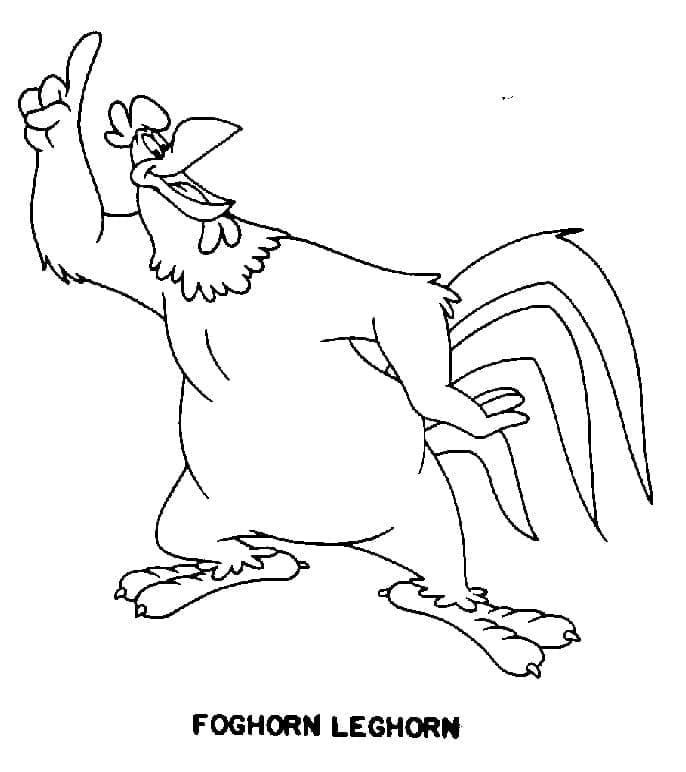 Desenho de Foghorn Leghorn Fofo para Colorir Pdf