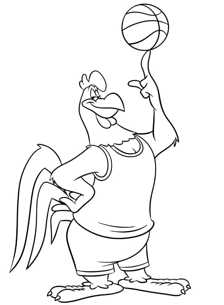 Desenho Foghorn Leghorn Jogando Basquete para Colorir