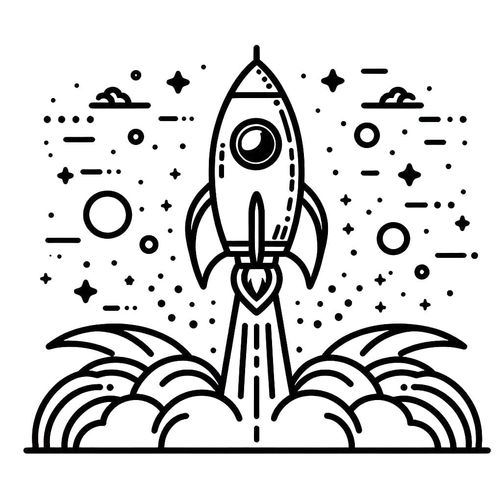 Desenho de Belo Foguete para Colorir