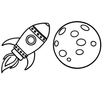 Desenho de Foguete para O Planeta para Colorir