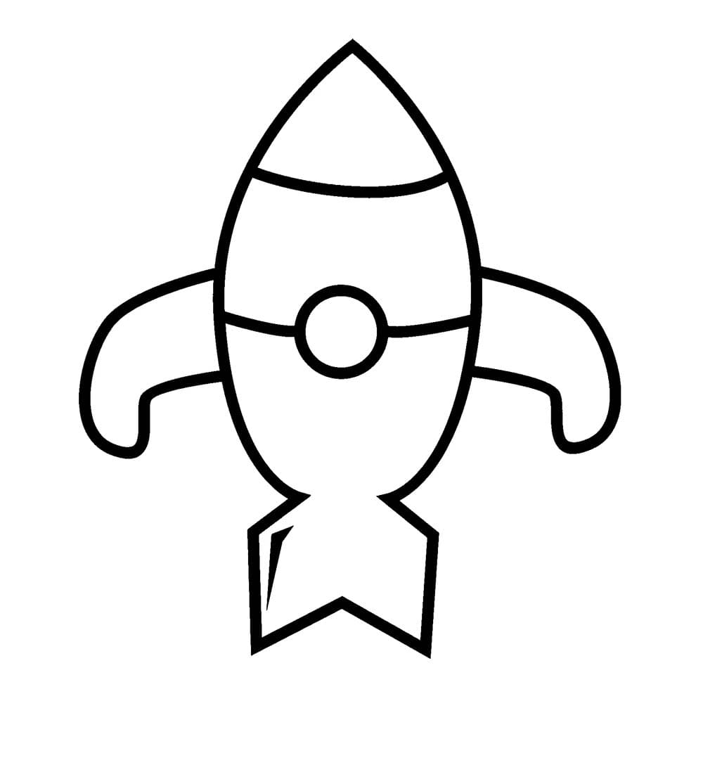 Desenho de Foguete Simples para Colorir