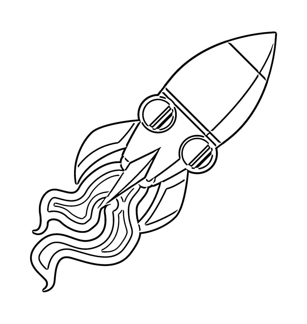 Desenho de Foguetes Normal para Colorir