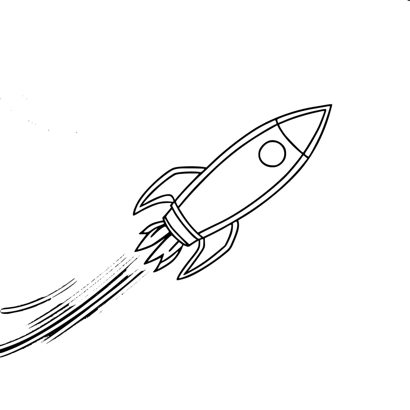 Desenho de Imagem Foguete Fácil para Colorir