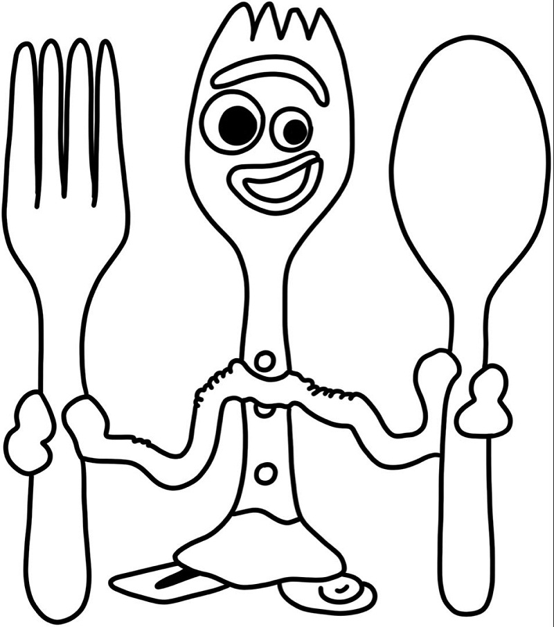Desenho de Forky Fofo para Colorir Pdf