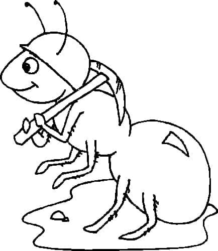 Desenho de Formigá Alegre para Colorir