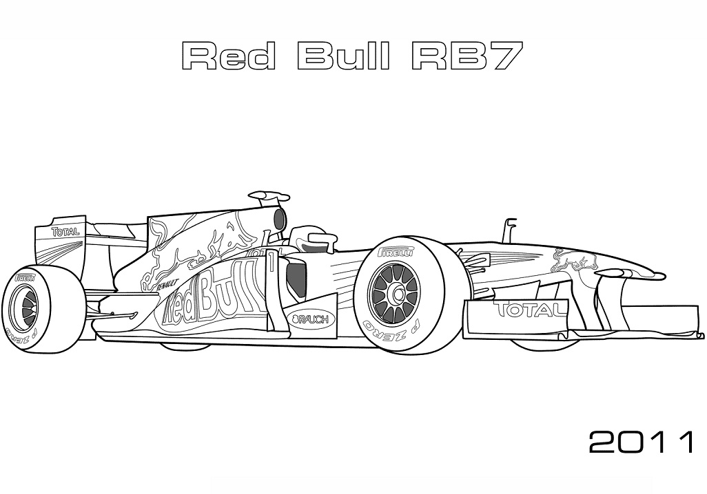 Desenho de Carro de Fórmula um Detalhado para Imprimir