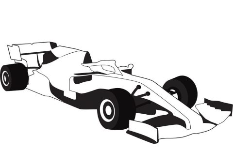 Desenho de Carro de fórmula Um para Pintar Giz de Cera