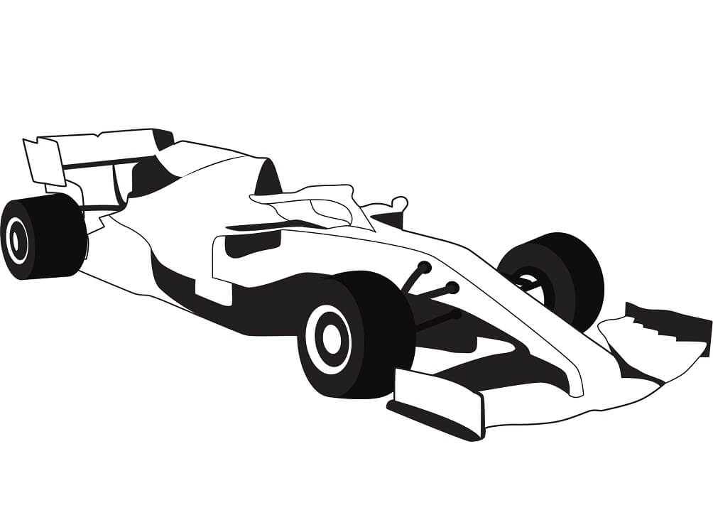 Desenho de Carro de Fórmula um para Pintar Giz de Cera