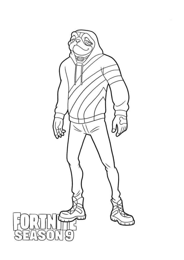 Desenho de Doggo de Fortnite para Colorir