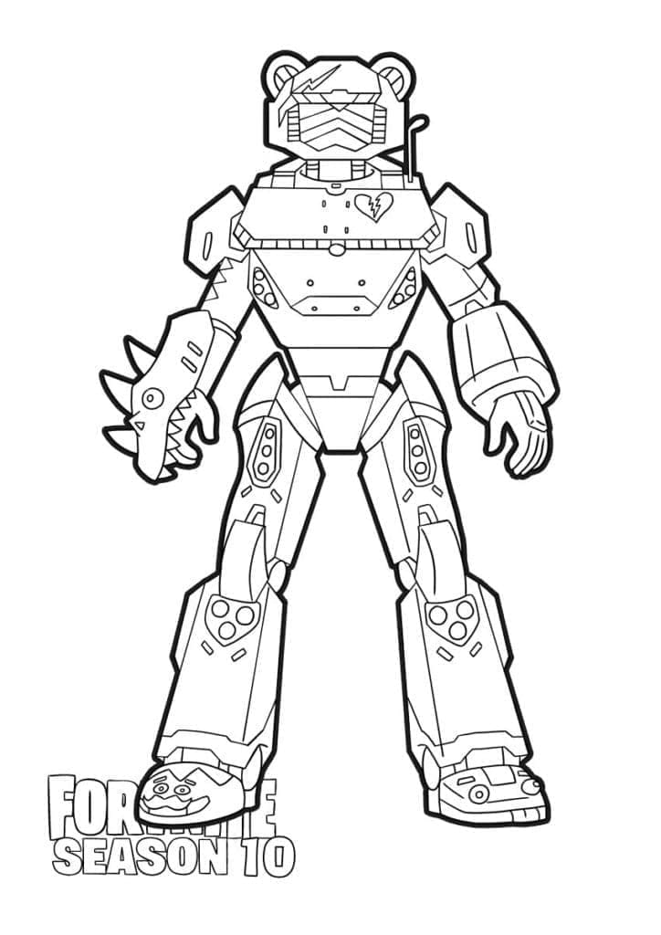 Desenho de Mecha Team Leader de Fortnite para Colorir