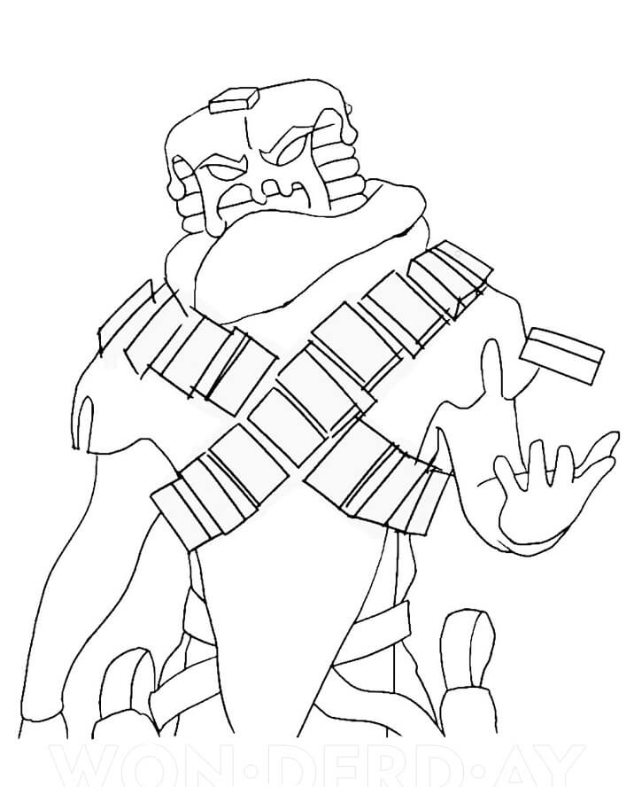 Desenho de Mancake Fortnite Fácil para Colorir