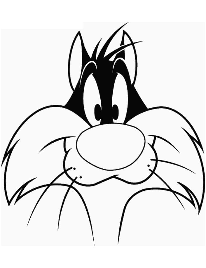 Desenho Cara de Frajola para Colorir