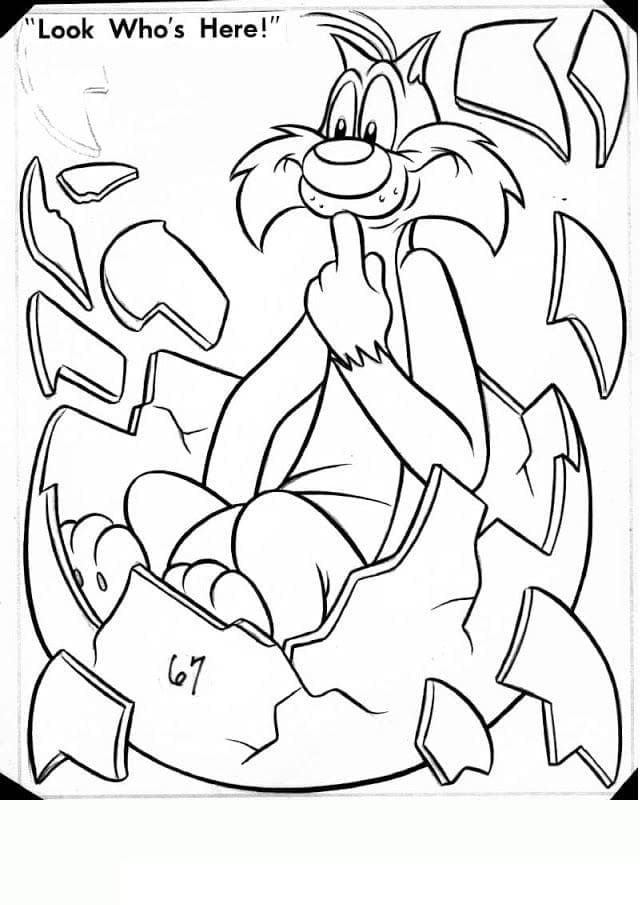 Desenho do Frajola Engraçado para Colorir