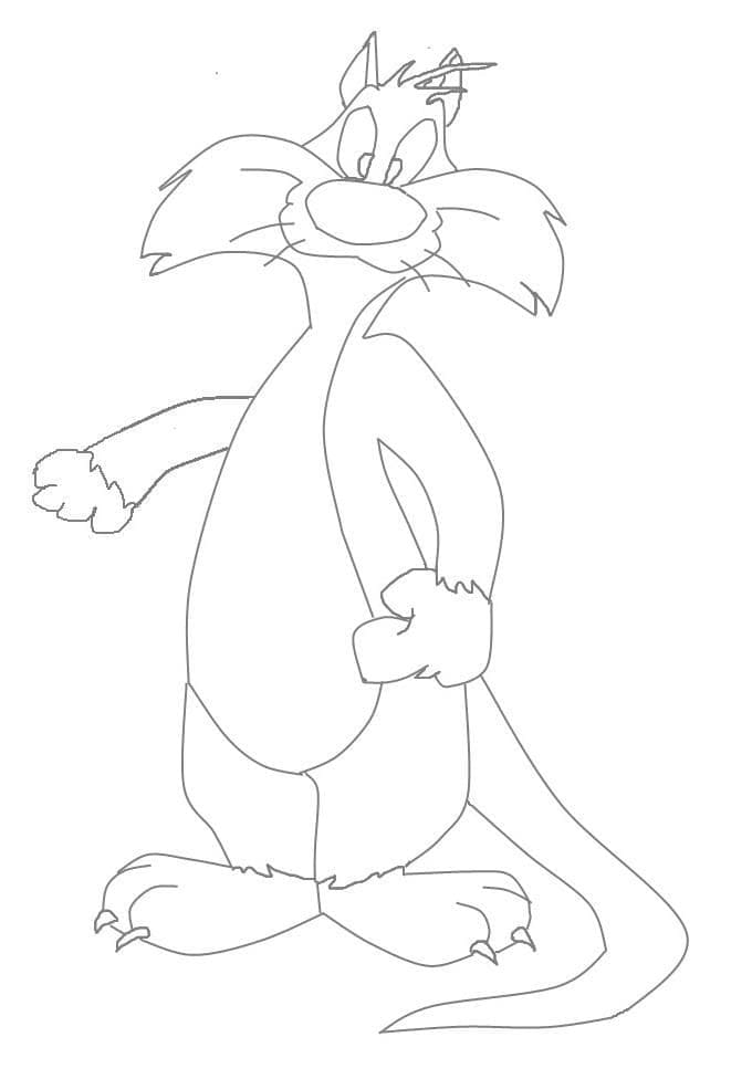 Desenho Frajola de Looney Tunes para Colorir