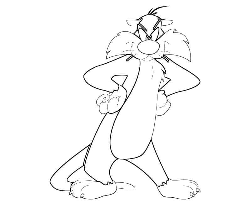 Desenho Frajola de Looney Tunes para Imprimir Grátis