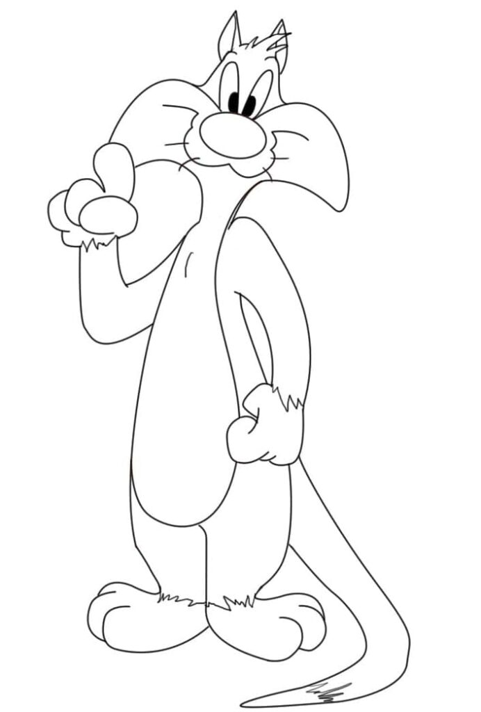 Desenho Frajola Sorrindo para Colorir