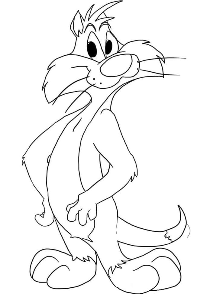 Desenho Looney Tunes Frajola para Colorir