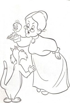 Desenho vovô e Frajola para Colorir
