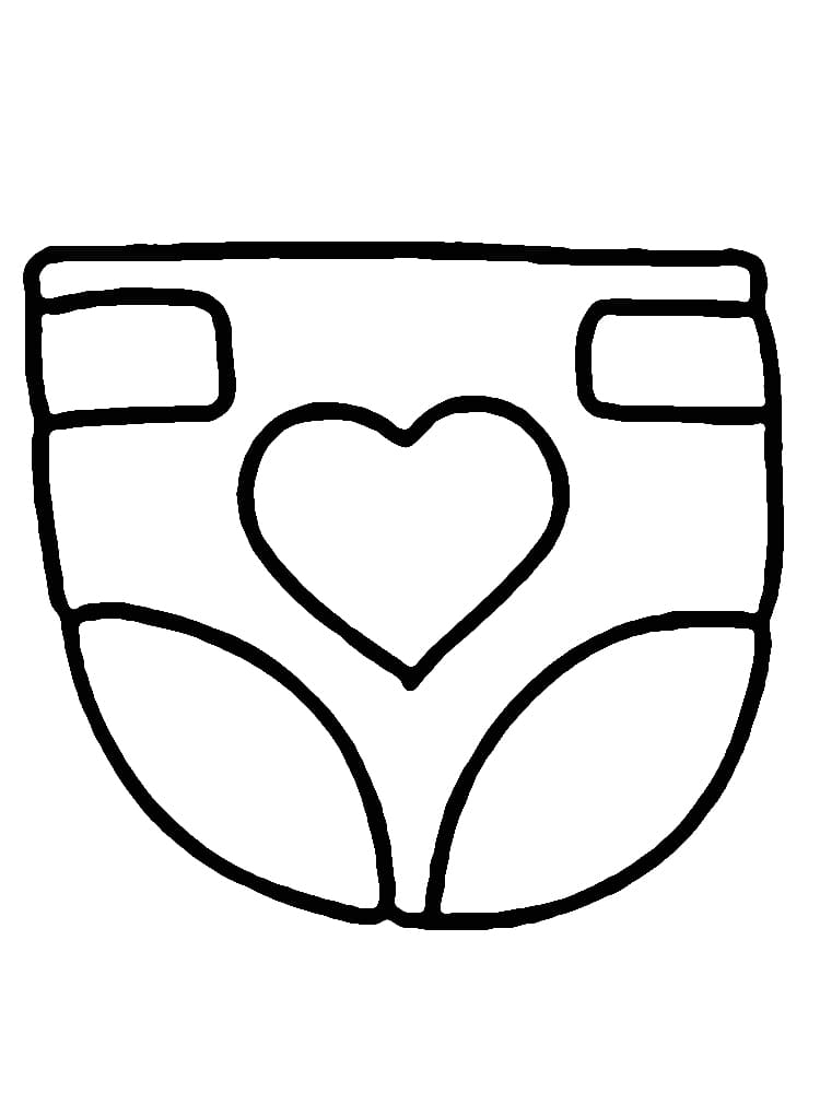 Desenho de Fralda Fofa para Colorir