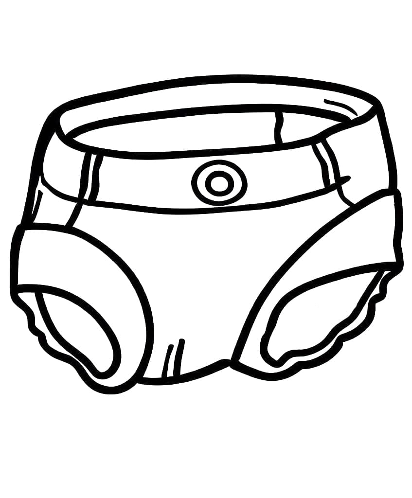 Desenho de Fralda Grátis para Colorir