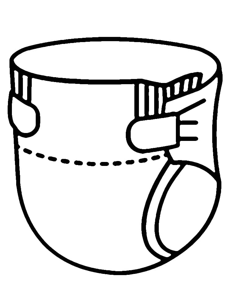 Desenho de Fralda para Bebês para Colorir