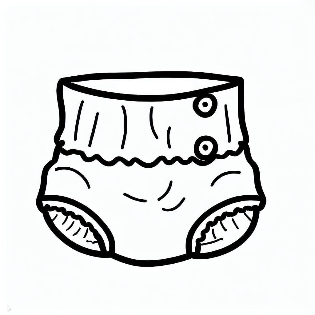 Desenho de Fralda para Crianças para Colorir