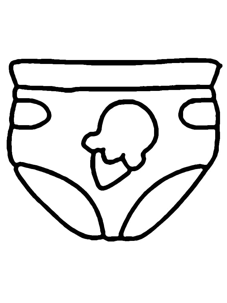 Desenho de Fralda Simples para Colorir