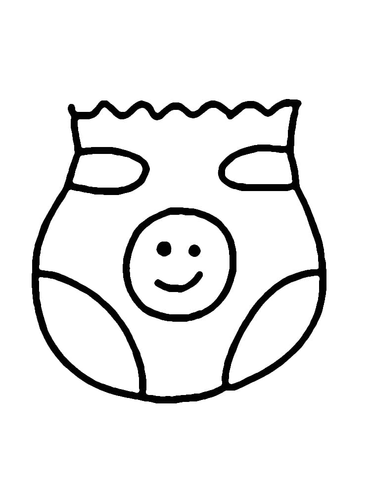 Desenho de Fraldas de Bebê para Colorir