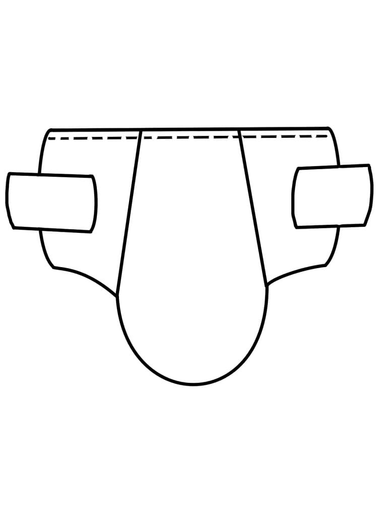 Desenho de Imagem de Fralda para Colorir