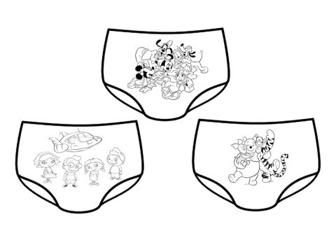 Desenho de três Fraldas para Colorir
