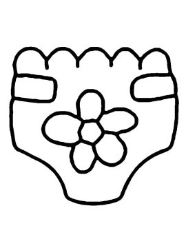 Desenho de Uma Fralda Fofa para Colorir