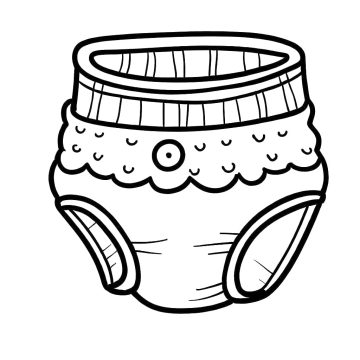 Desenho de Uma Fralda para Colorir