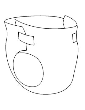Desenho Imprimível de Fralda para Colorir